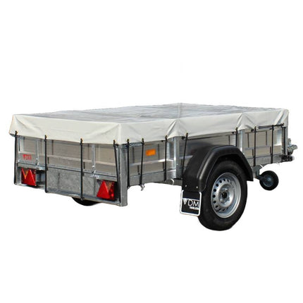 Afdekzeil aanhangwagen - 680g/m² - lichtgrijs - 200x130cm - voor VDM Trailers - Weytens