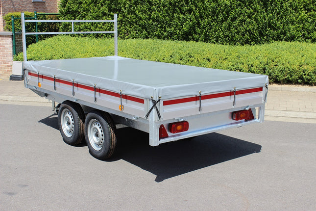 Tarpaulin platform trailer - 680g/m² - light gray - 260x150cm - VDM Trailers - Weytens