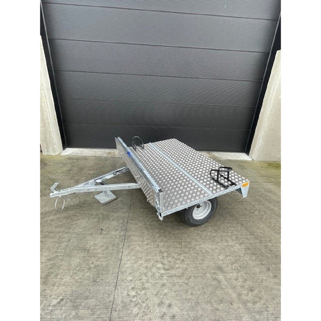 Motorcycle trailer - single axle - for 2 motorcycles - with ramp and wheel clamp - luxury (750KG)