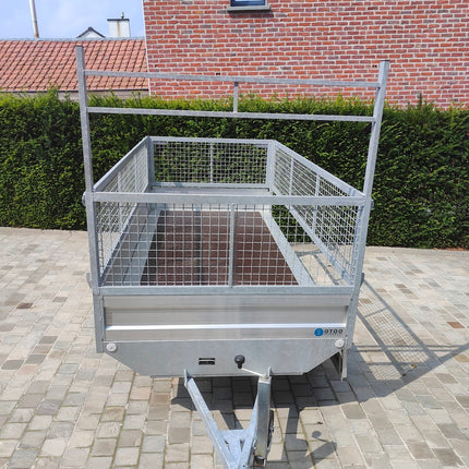 VENDU - Plateforme OKKASIE - double essieu - 300x150cm - 750KG avec RACKS À FEUILLES + OPTIONS