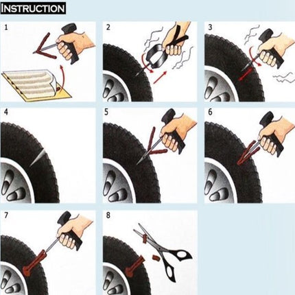 Kit de réparation de pneus - tubeless - 9 pièces - pour remorques et voitures