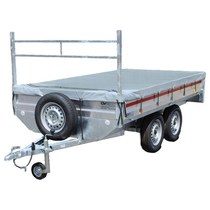 Tarpaulin platform trailer - 680g/m² - light gray - 300x150cm - VDM Trailers - Weytens
