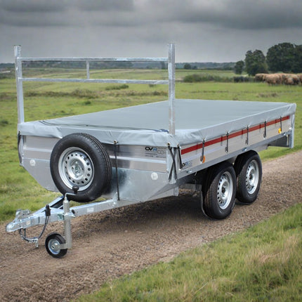 Tarpaulin - 680g/m² - light gray - 300x150cm - for platform trailers VDM Trailers - Weytens