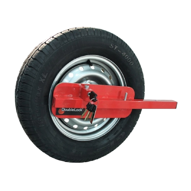 DoubleLock Compact Buffalo - wielklem - rood - met LED sleutel