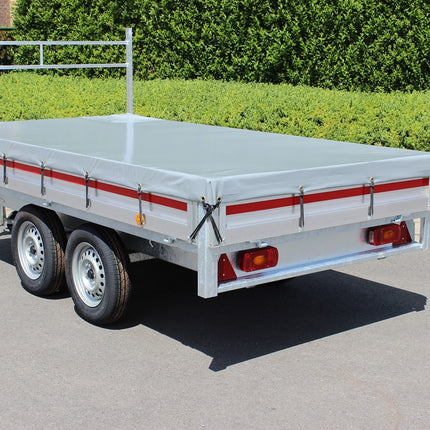 Afdekzeil - 680g/m² - lichtgrijs - 260x150cm - voor plateauwagens VDM Trailers - Weytens