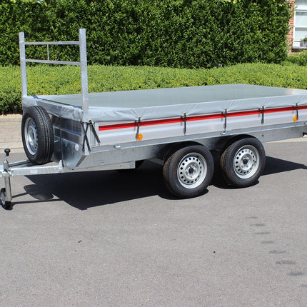 Afdekzeil - 680g/m² - lichtgrijs - 260x150cm - voor plateauwagens VDM Trailers - Weytens