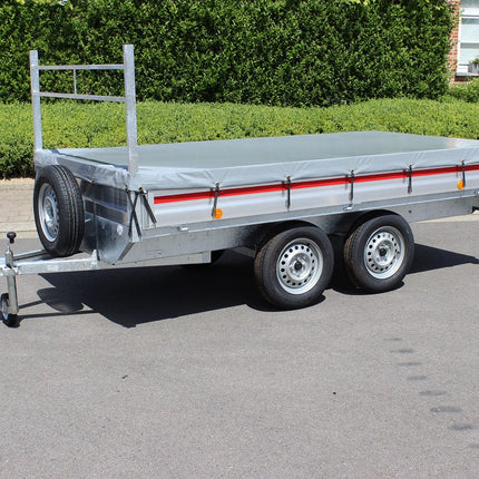Tarpaulin platform trailer - 680g/m² - light gray - 300x150cm - VDM Trailers - Weytens