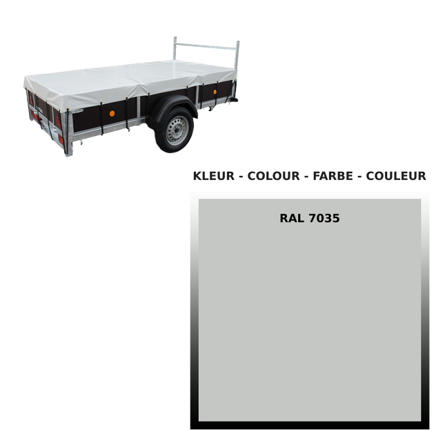 Tarpaulin - 680g/m² - light gray - 200x130 - for trailers VDM Trailers - Weytens