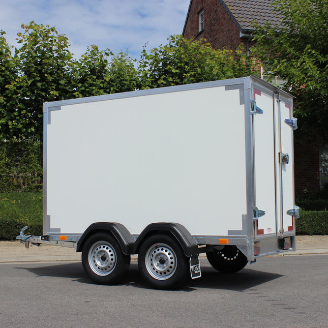 Gesloten aanhangwagen - dubbele as - 258x130 cm