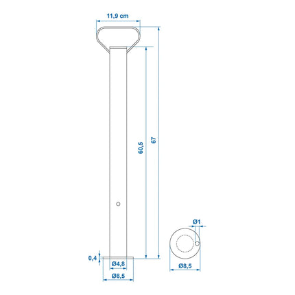 Statief 'heavy duty' - 48mm - 65cm hoog - zonder klem